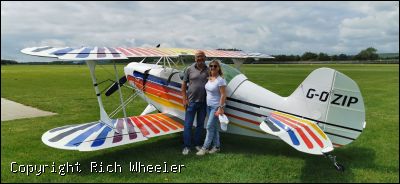 Rich and Kimy Sims fly in the Christen Eagle. - Click to view high resolution version